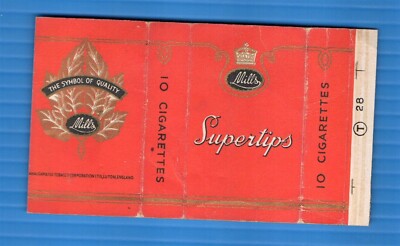 Alte LEERE Zigarettenschachtel Mills Super Tips #362