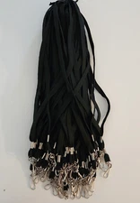 NEW Lot 50 Lanyard Holders Black Shoelace Clip