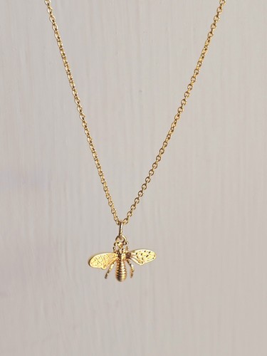 Gold Bumble BEE CHOKER Necklace Dainty Honey Bee Necklace Minimaliste Jewellery - Picture 3 of 12