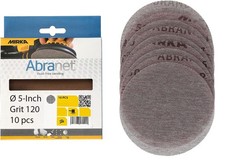 Mirka Abranet 5 Inch 120 Grit Mesh Sanding Discs Hook And Loop 10 Pack Mirka Abranet 5 Inch 120 Grit Mesh Sanding Discs Hook And Loop 10 Pack