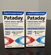 LOT OF 2 Pataday Twice Daily Eye Care Allergy Relief Eye Drops Mml Exp: 08/27