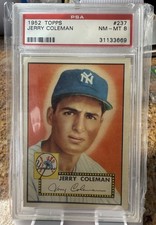 1952 Topps Baseball #237 Jerry Coleman PSA 8 (OC)