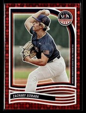 2024 Panini Stars & Stripes USA Baseball #113 Zachary Estrada Red #/199 card