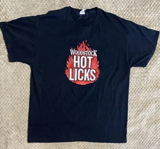Jerzees Woodstock Hot Licks Black Cotton Tshirt Size XL
