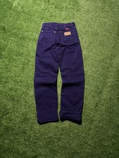 Vintage Wrangler Jeans Womens 5x36 Purple Cotton High Waited Straight Made USA