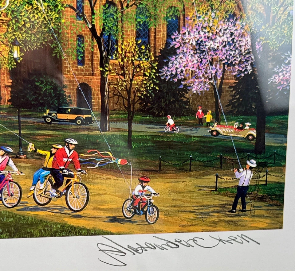 Kite Day In Washington" Seriolitografia 1156/2500, Artista Assinado, Alexander Chen - Imagem 3 de 4