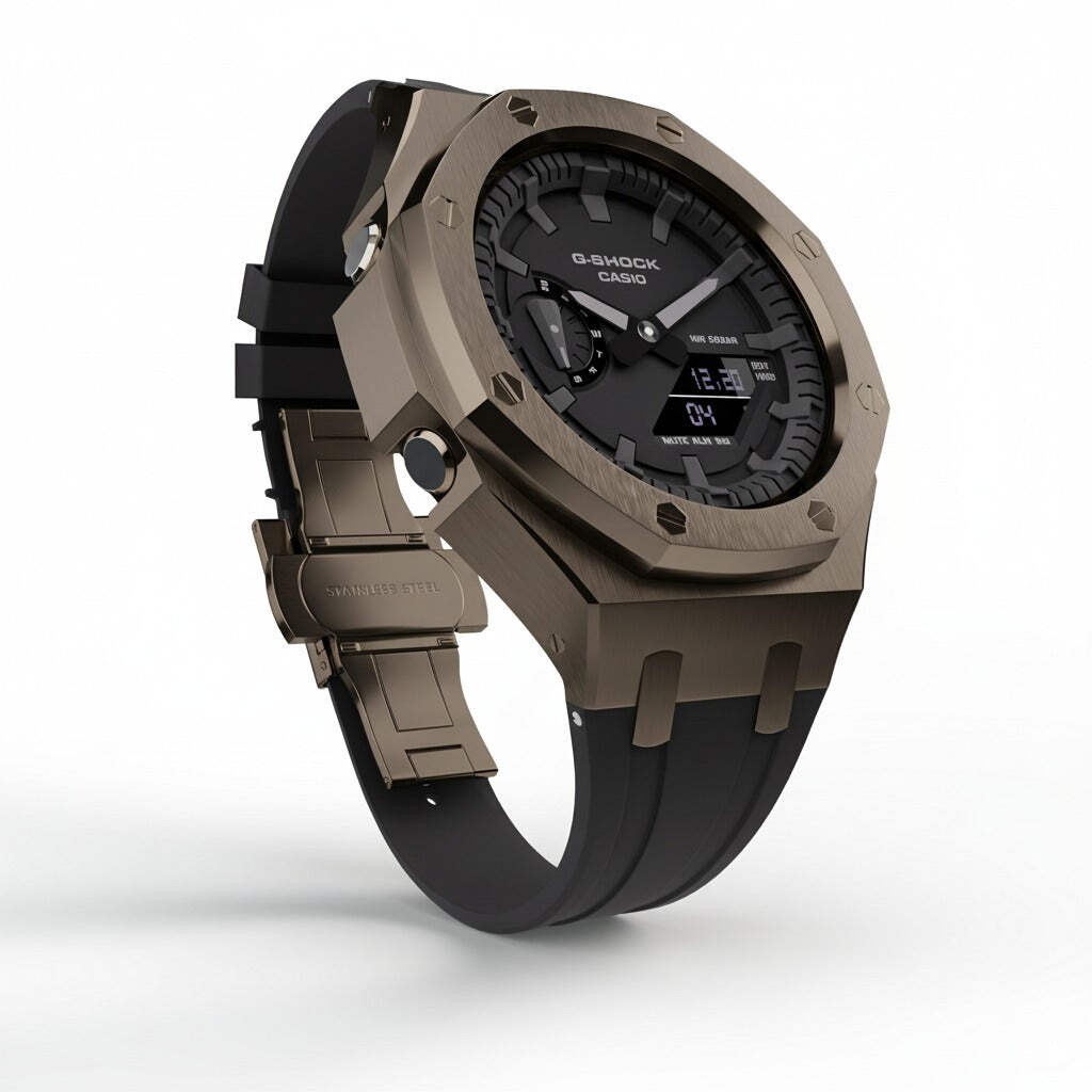 Casioak Mod Custom Watch Casio G-Shock GA-2100 Gunmetal Grey Case