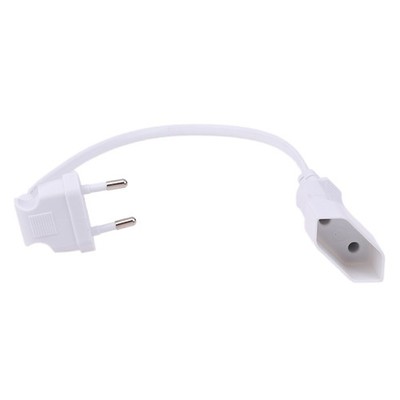 EU Power Adapter Cord 90 Degree Angled European Round 2Pin Male To Female Plug