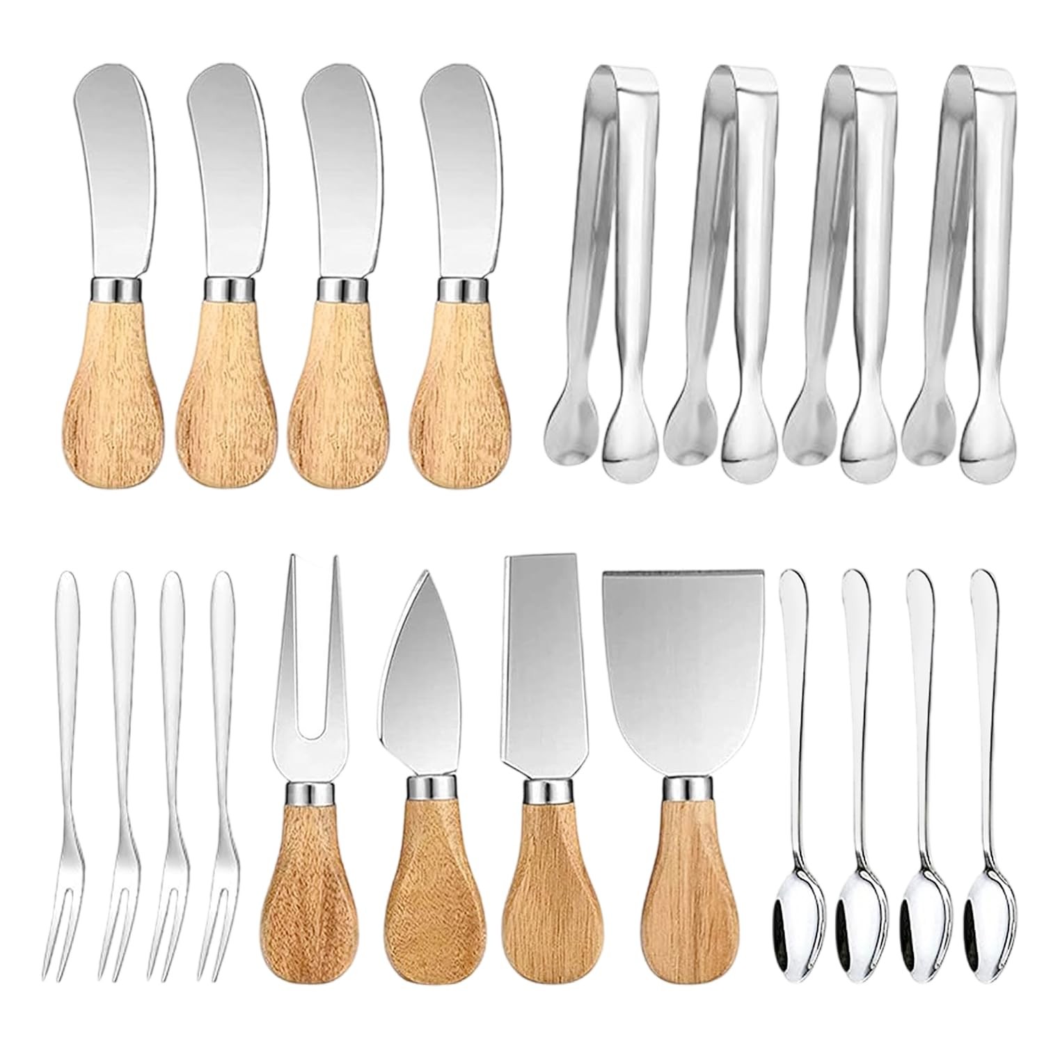 20-Piece Spreader Knife Set with Cheese Butter Tongs for Charcuterie Boards-image