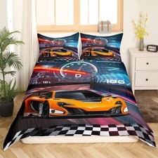 Rennwagen Bettwäsche Set Jungen Mikrofaser Cartoon 135x200 cm Kinderauto