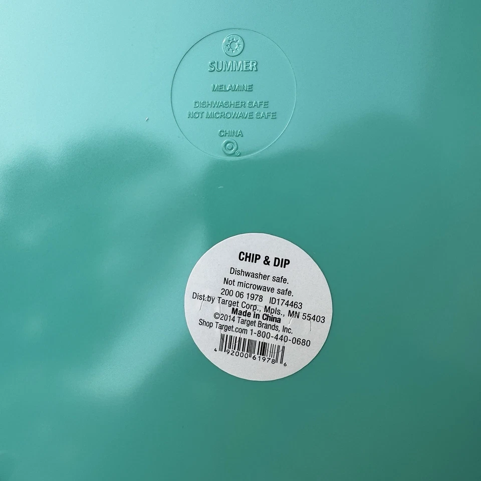NWT Target Summer Chip & Dip Tray Teal Green Turquoise Melamine 2014 Collection - Image 3 of 4
