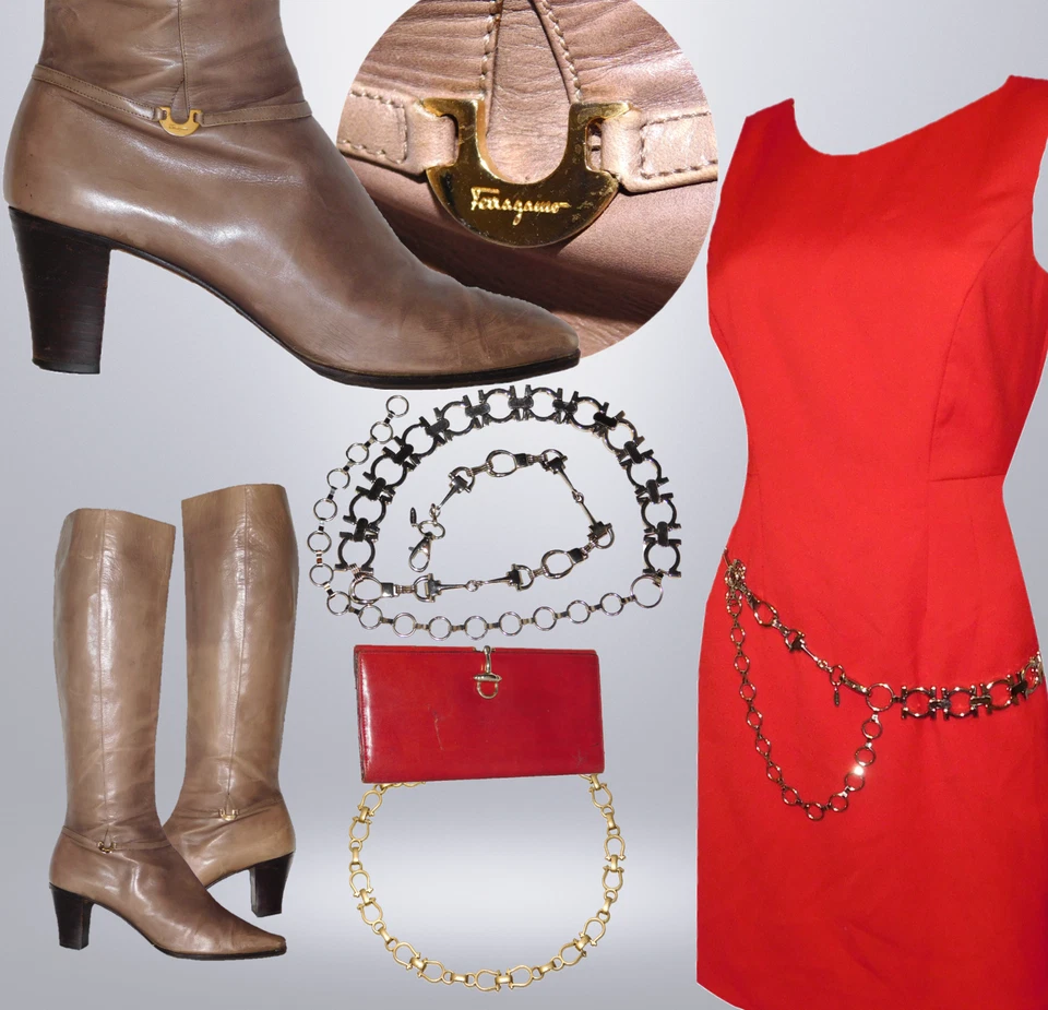 Salvatore Ferragamo винтажный кожаный сапоги до колена сделано в Италии - Изображение 2 из 4