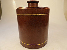 Dunhill Leather Covered Wood and Glass Jar Humidor for Pipe Tobacco 70s