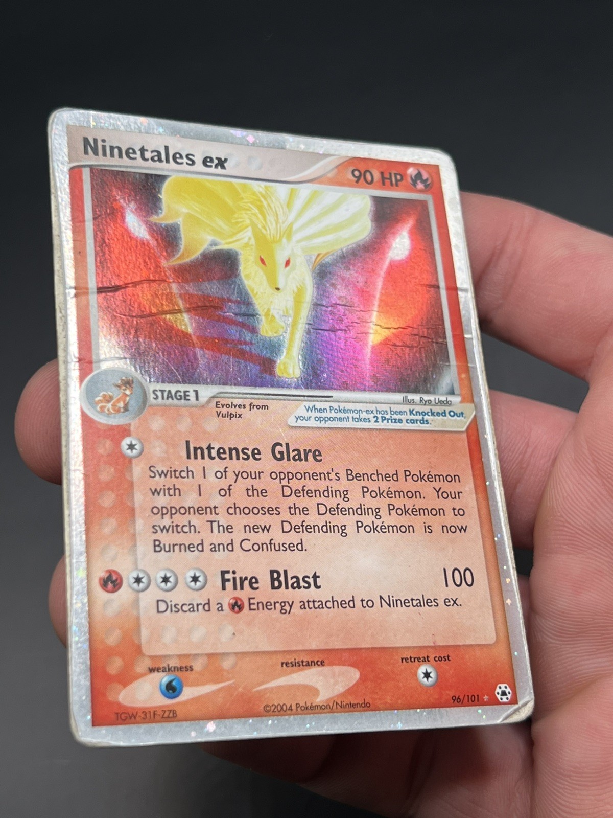 Ninetales EX 96/101 Hidden Legends Ultra Rare Holo Pokémon Card - DMG - Crease