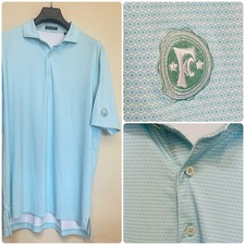 Turtleson Golf Polo Shirt Large L Blue Turquoise Performance Material