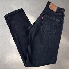Vintage 90s Levi  s 505 Straight Leg Jeans Men  s Fits 29x34 Black Denim Classic