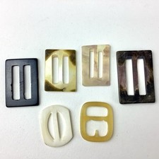 Lot of 6 Vintage Oblong Mother of Pearl Buckles