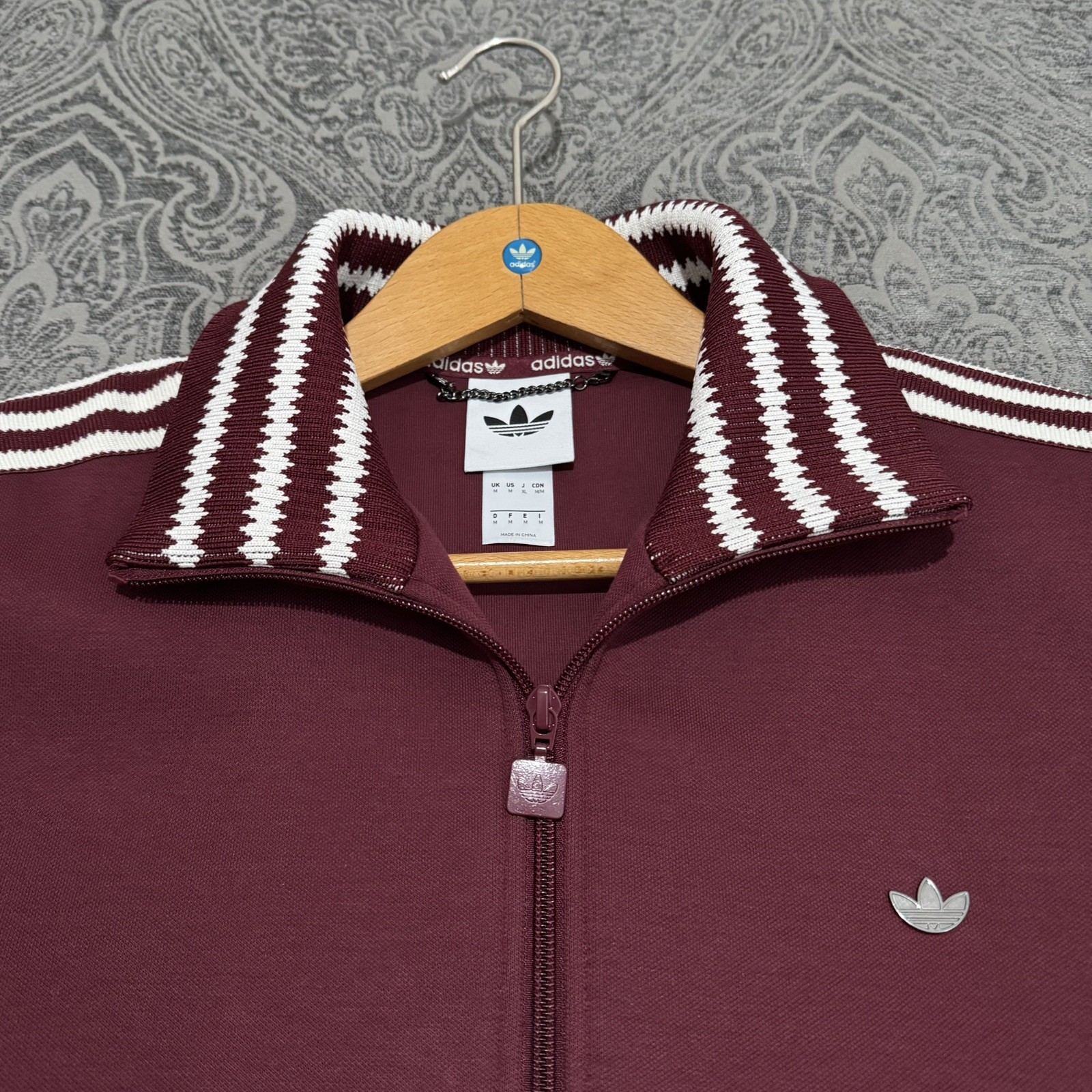 adidas Originals Premium Medium Top Jacket Shadow Red Burgundy Beckenbauer Rare image 4