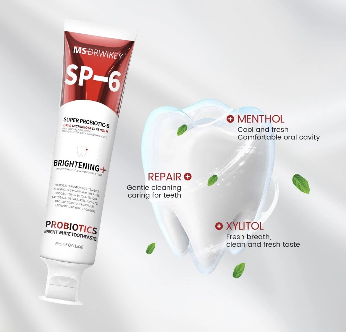 MSDRWIKEY SP-6 Probiotic Whitening Toothpaste  Brighten 3-Packs  FREE SHIPPING