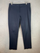 Tibi Pants Women 8 Navy Blue Tapered Dress Career Lightweight Flat Front Trouser
