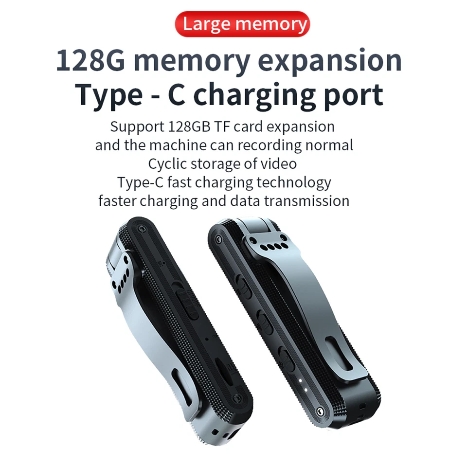 Cámaras corporales con grabación de audio y video 1080P alta claridad mini cámara corporal FVZC Foto 3 de 4