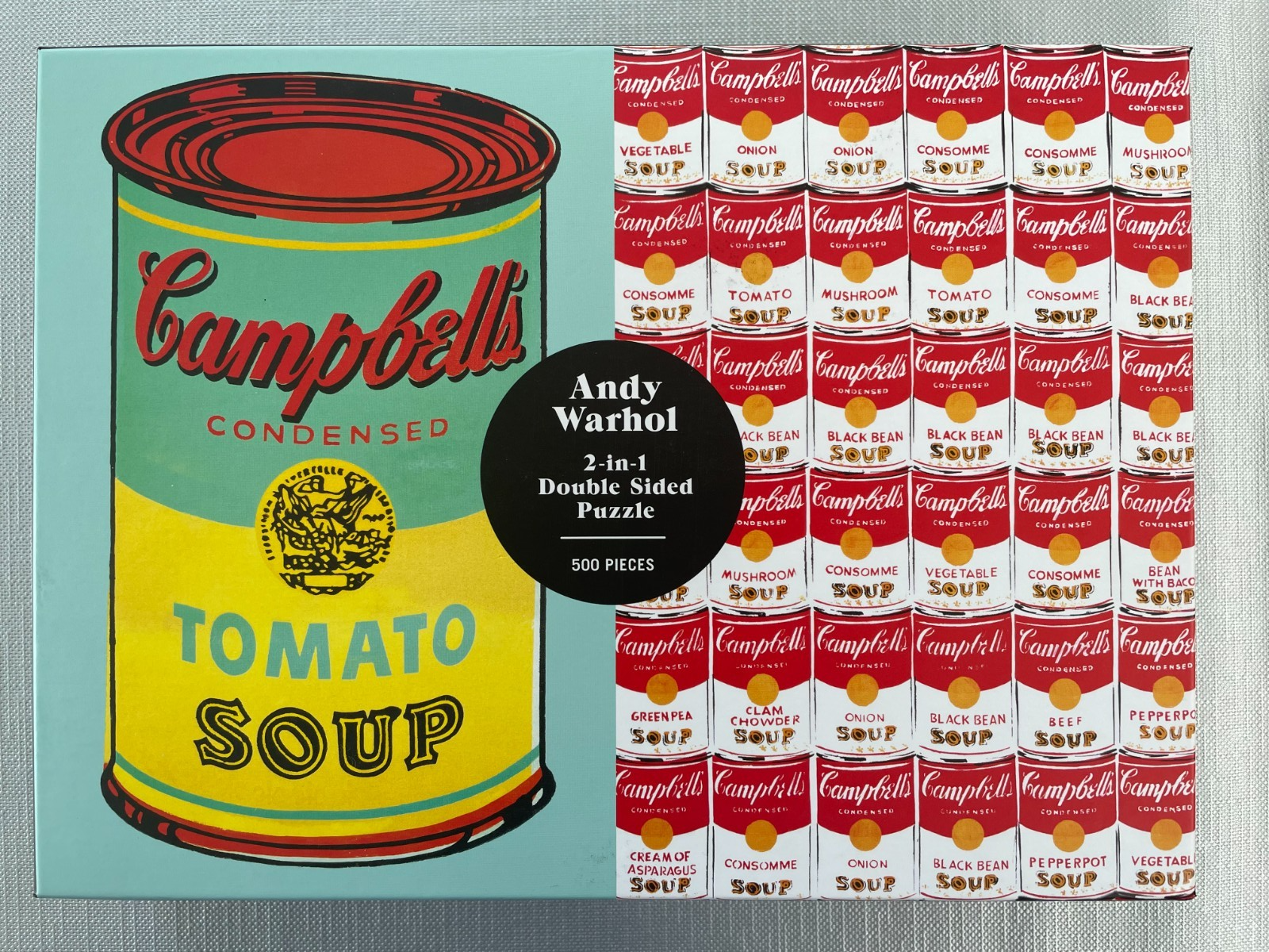 Andy Warhol Soup Can 2-sided 500 Piece Jigsaw Puzzle by Galison - All Pieces VGC
