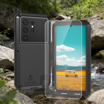 LOVE MEI Shockproof Rugged Metal Armor Case For Samsung S25 FE S26 S23 Ultra S24