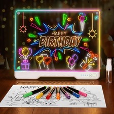 16-Inch Drawing Board for , Rechargeable Doodle Board with 7 Light Modes Bu...