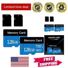 2x 128GB Micro SD Card Kit - Versatile Storage with Adapters  Waterproof Safety