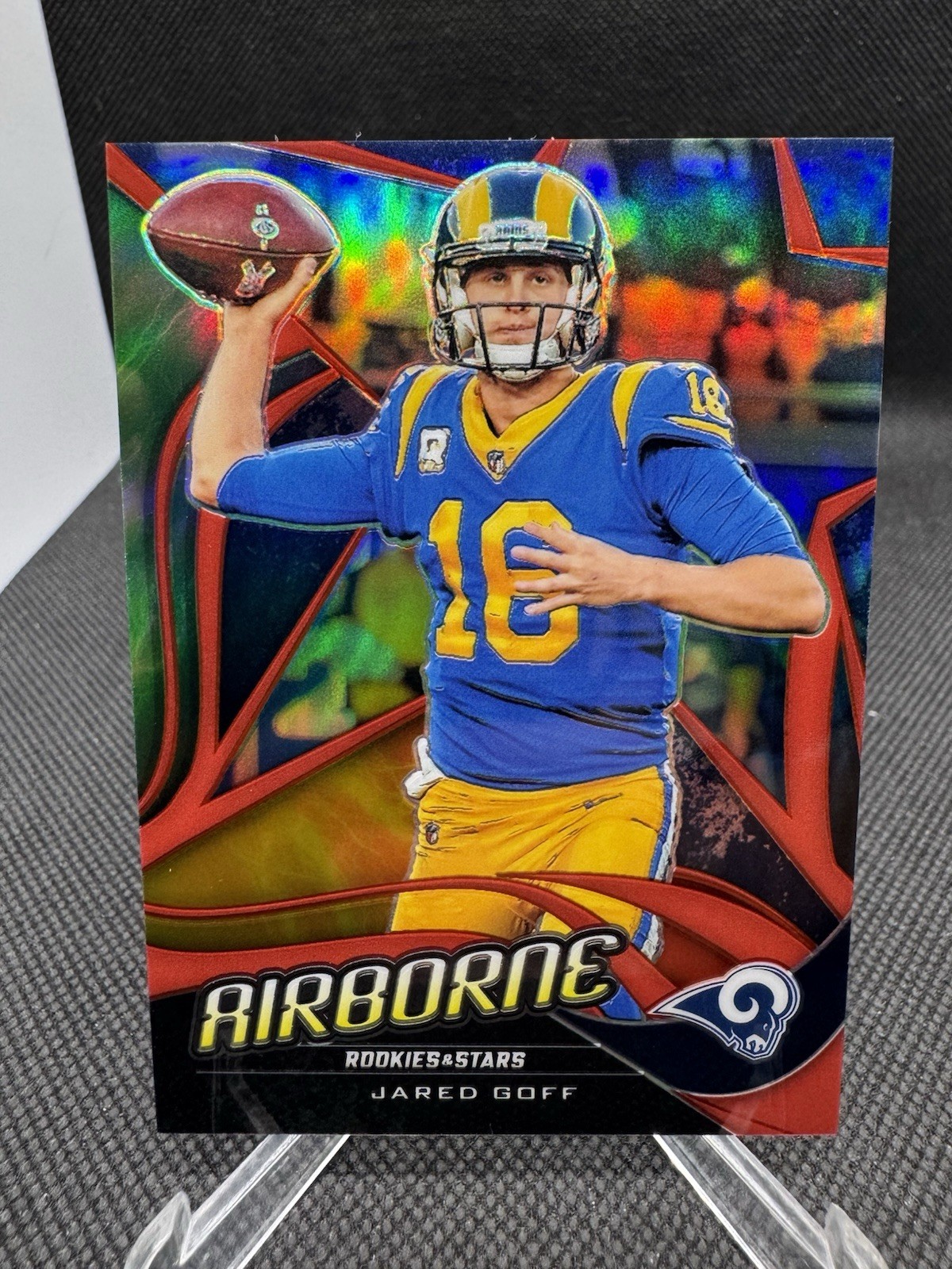 2019 Panini Rookies & Stars - Airborne Jared Goff #AIR-JG Red /75 Rams