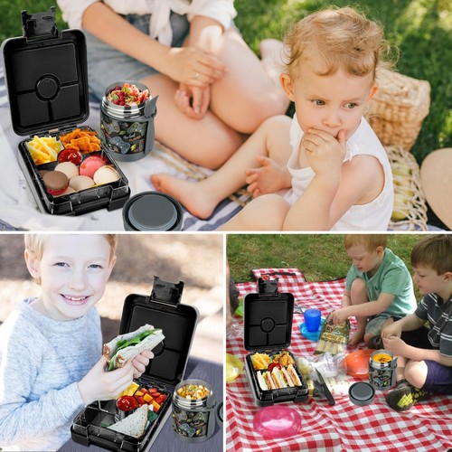 Bento Lunch Box Set for Kids with 10oz Soup Thermo, Leak-Proof Lunch Containe... - Picture 7 of 7