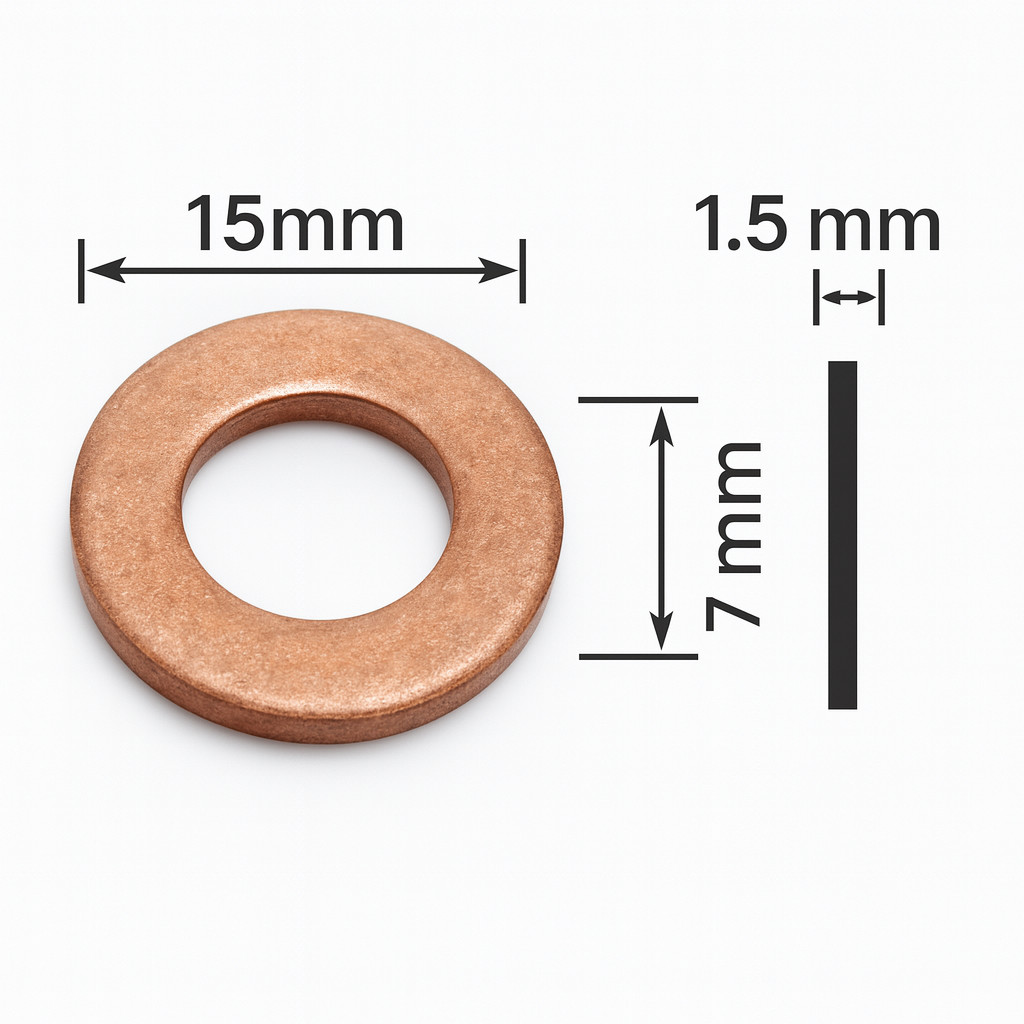 4x Copper Injector Washers 1.5mm VW Audi Skoda 1.6 TDI Replaces ELRING 426780