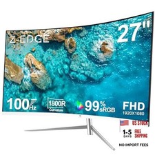 Z-Edge 27-inch Curved Gaming Monitor, Full HD 1080P 1920x1080 LED Backlight