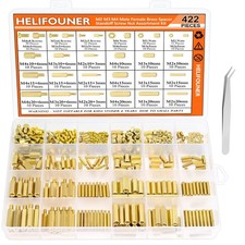 422 Pieces M2 M3 M4 Male Female Hex Brass Spacers Standoffs Screws Nuts Assor...
