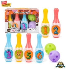 Kids Soft Bowling Set Educational Animal Number Toy Indoor Outdoor Game
