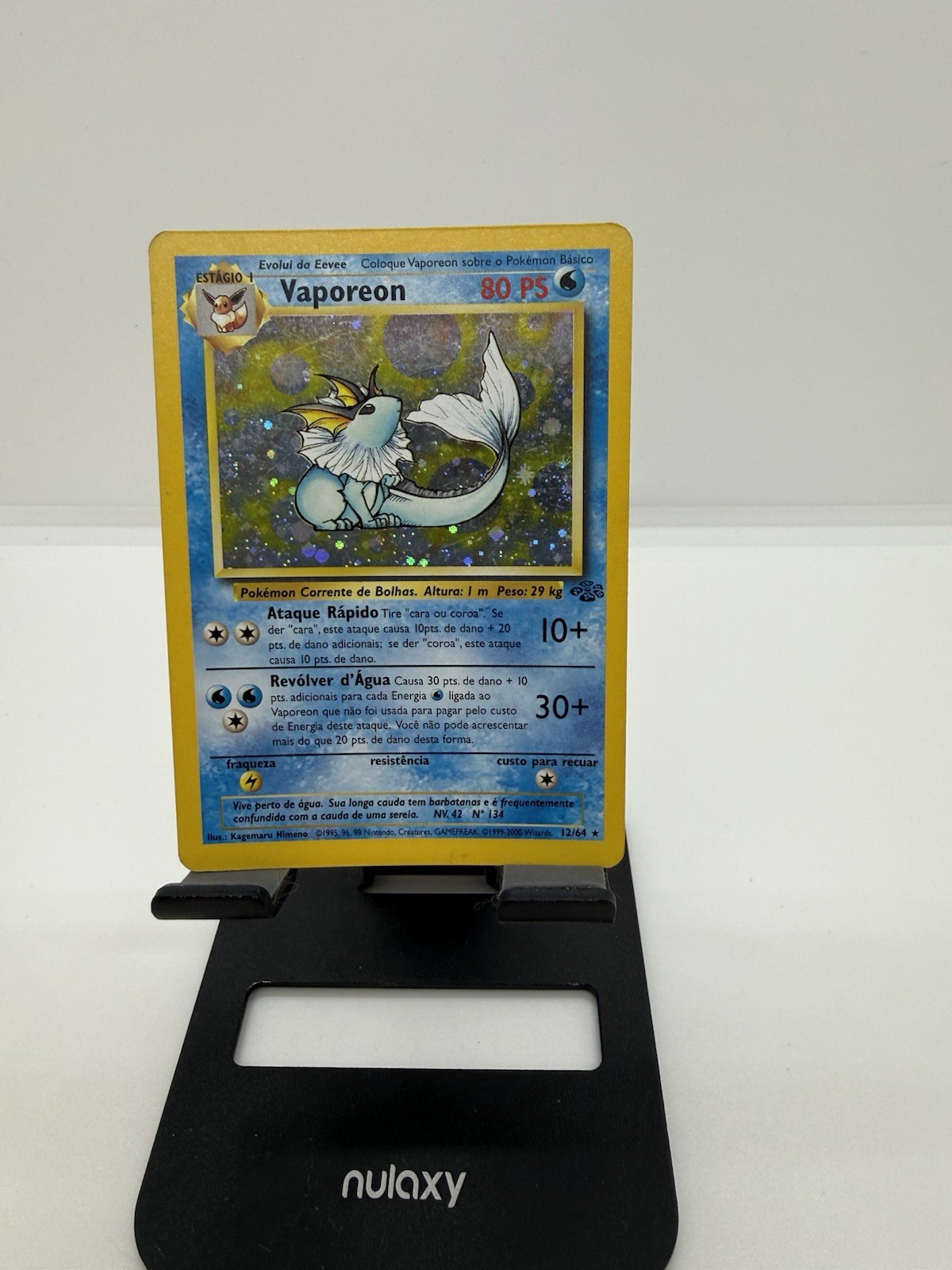 Pokémon TCG Vaporeon Holo Rare Card Jungle, 12/64, First Edition
