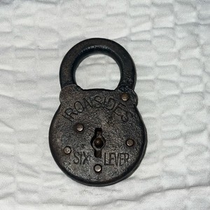 Locksport Antique Ironsides Padlock Collectible Six Lever Lock Vintage NO KEY 