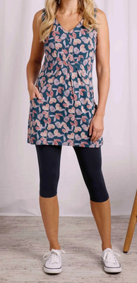 WEIRD FISH INDUS PRINTED JERSEY TUNIC DEEP SEA BLUE SIZE 22 (REF 252)