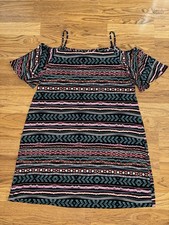 Bobbie Brooks Bohemian Style Cold Shoulder Tunic Dress Women’s Size Large Colors