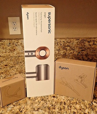 SEALED DYSON Supersonic Origin Hair Dryer Nickel/Copper - AUTHENTIC W/2 ACCESSO