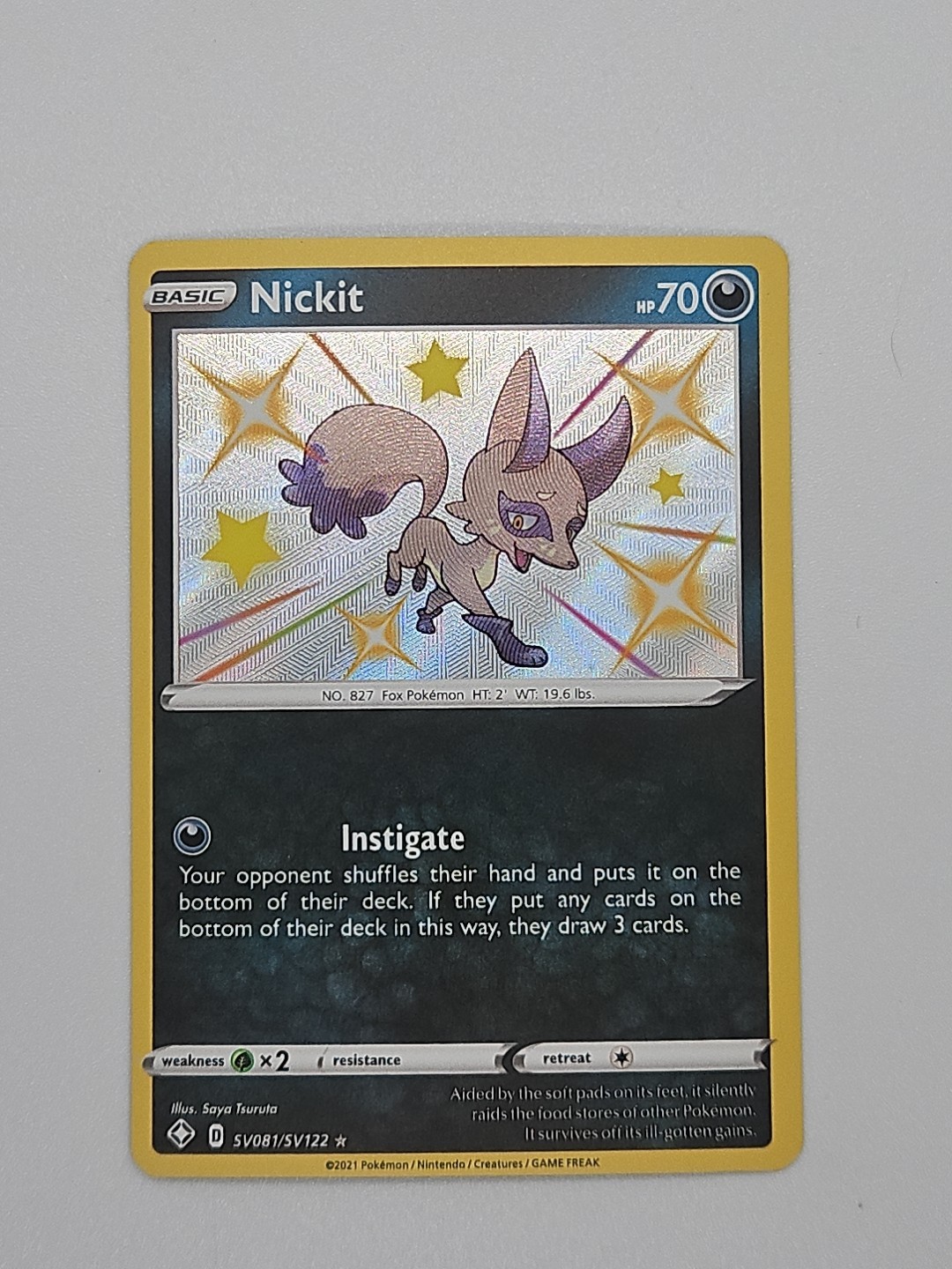 Nickit Shiny Holo Rare Shining Fates: Shiny Vault SV081/SV122 NM