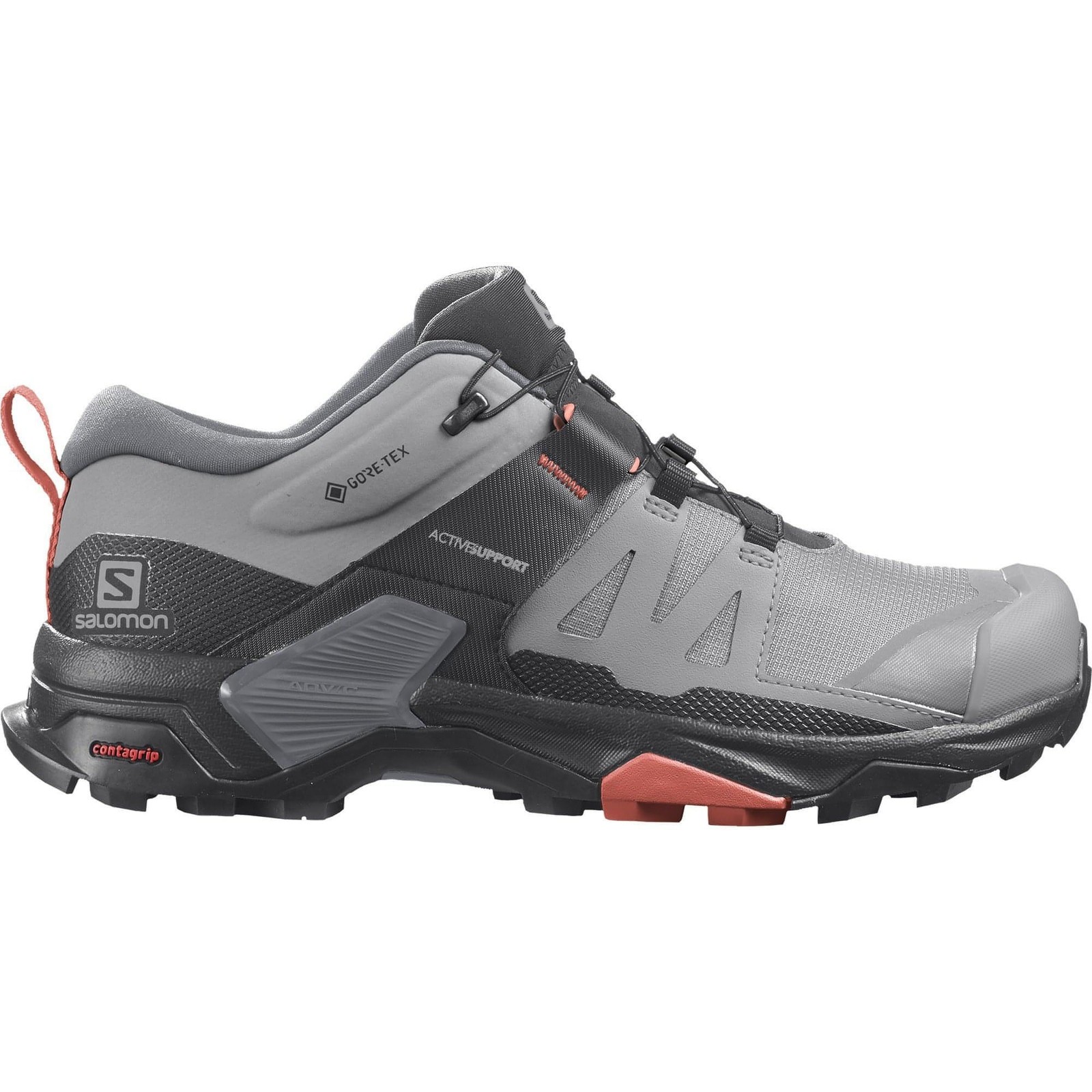 Scarpe da passeggio Salomon X Ultra 4 GORE TEX da donna grigie impermeabili GTX fuoristrada