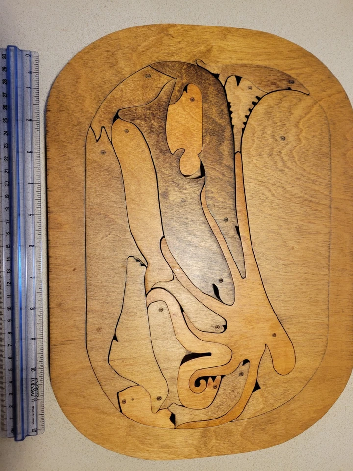 Vintage "16 Pesci" (16 Fish) wooden puzzle, by Enzo Mari for Danese Milano - Image 2 of 4