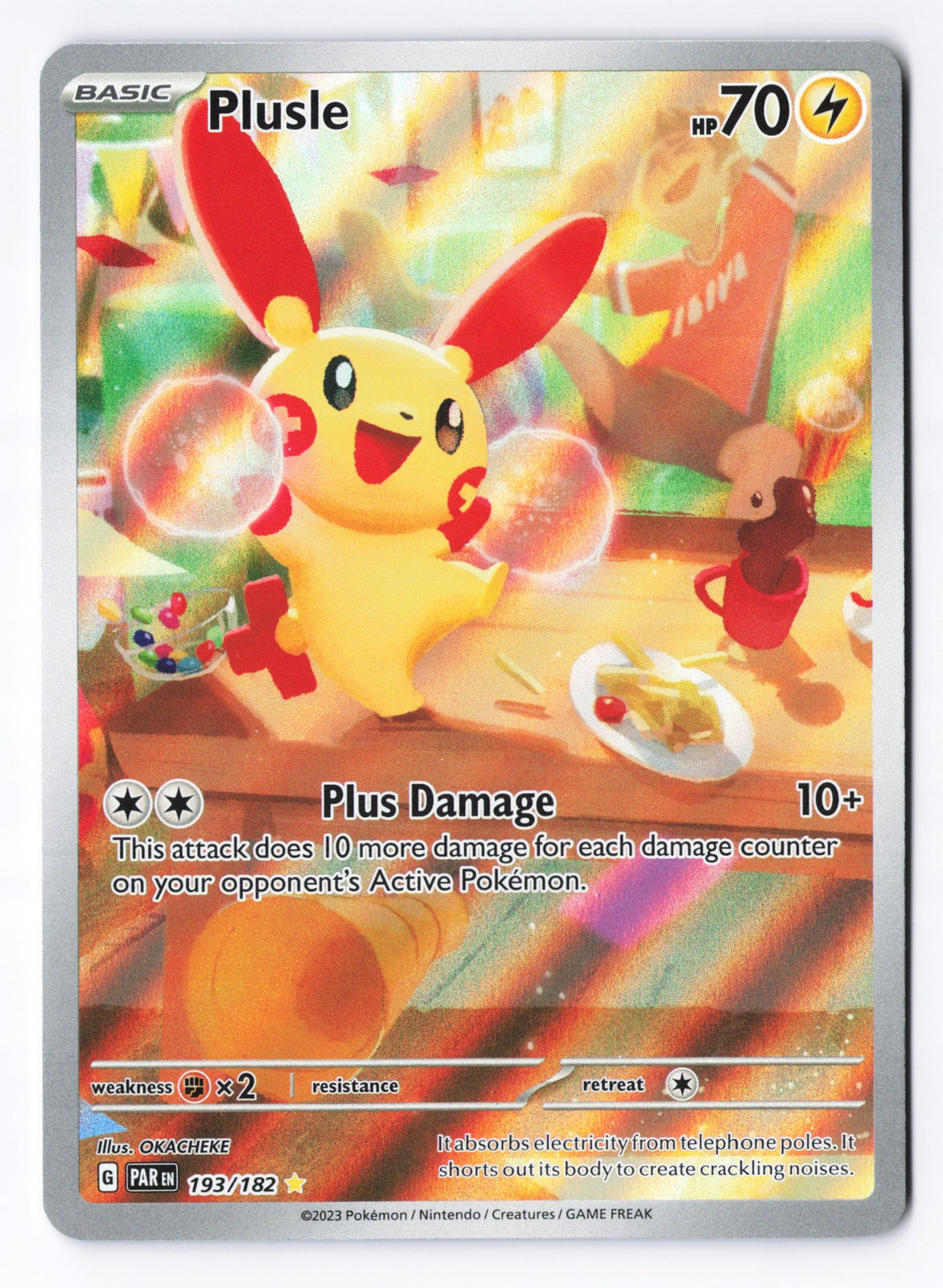 Plusle - 193/182 - SV04: Pokemon Paradox Rift Illustration Rare IR Holo NM