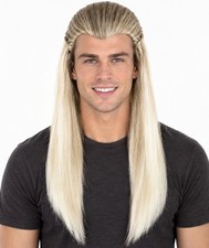 Adult Men's TV Movie Character Cosplay Blonde Wig  Adult Braids Prestyled Long