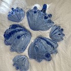 Vintage Cobalt Blue Glass Giant Clam  Dishes Set of 6 Decorative — photo 6