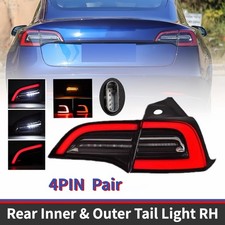 4Pin Tail Light Outer & Inner RH Right Side Fits 2017-2022 Tesla Model 3/Y