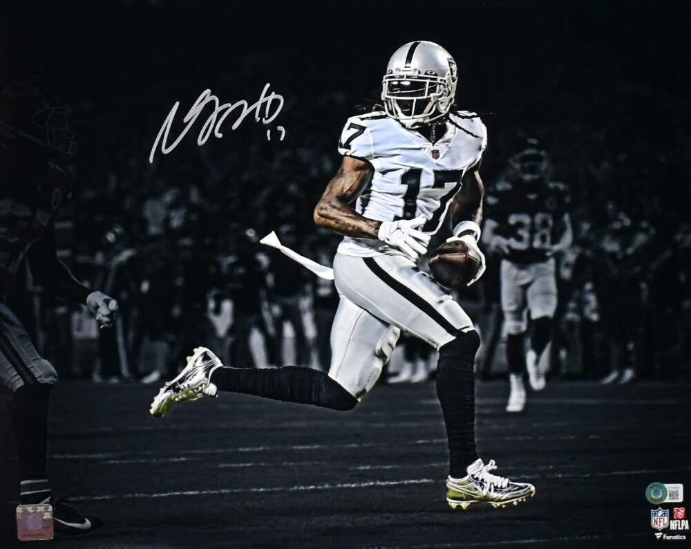 Davante Adams Autographed Signed Las Vegas Raiders Raiders 16x20 Spotlight White Jersey Photo - Beckett W Holo 