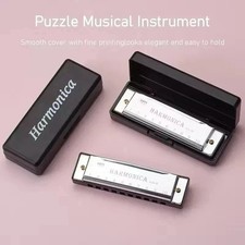 "10 Hole Harmonica Mouth Organ Key of C –Beginner Musical Instrument with Copper