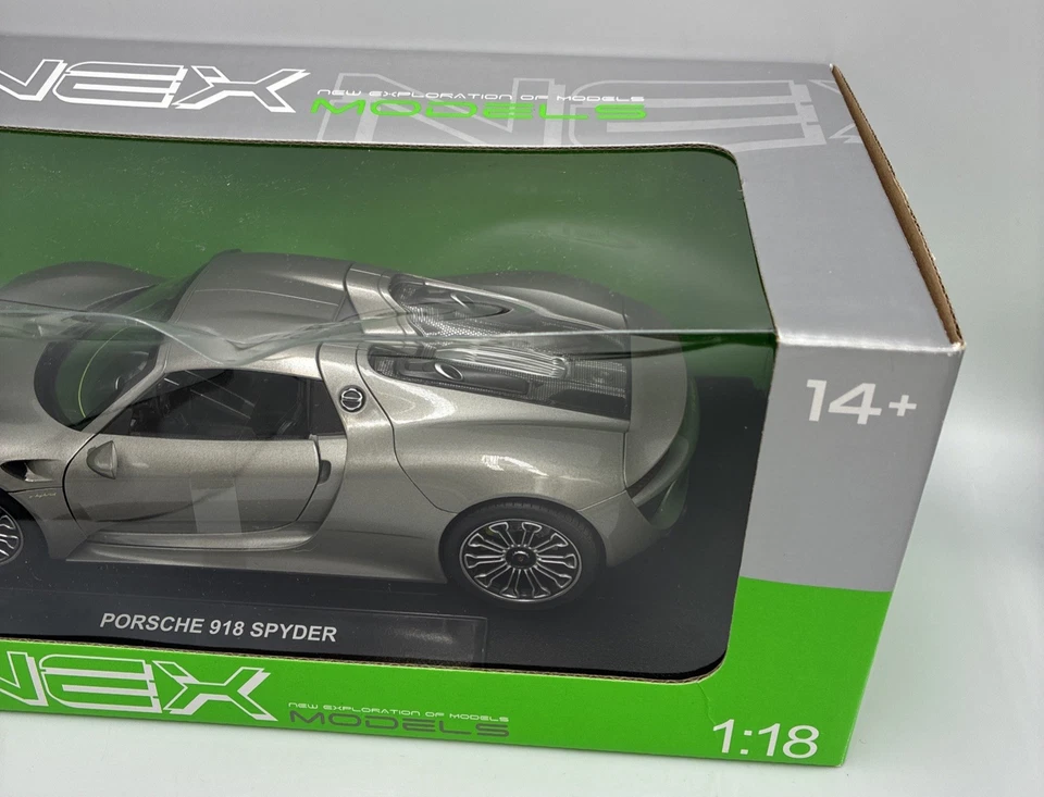 Porsche 918 Spyder Liquid Metal Silver 1/18 Minichamps Diecast – New Sealed - Image 3 of 4